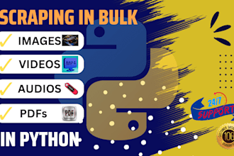 do images scraping, product scraping in 24 hours with python