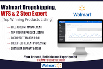 walmart product listings creation optimization PPC wfs management, expert