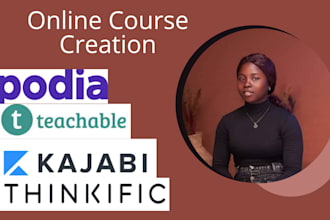 set up your kajabi course, teachable, thinkific, podia course