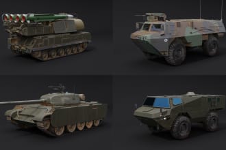 do 3d modeling military vehicle