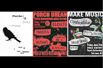 design a punk rock metal screamo emo goth hardcore flyer poster