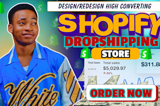 create, design, redesign shopify store, shopify dropshipping store website