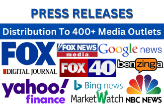 write and distribute press release to major news sites
