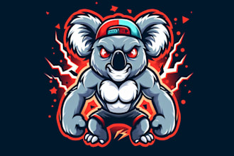 give a high quality angry koala mascot logo design with express delivery