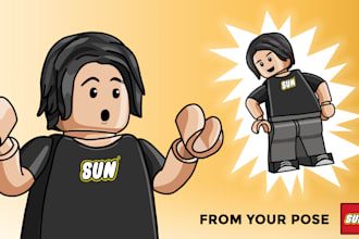 draw minifigure lego illustration from your pose