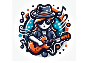give you high quality guitarist mascot logo design in very short time