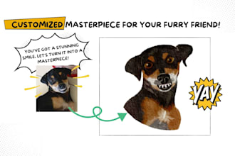 do a watercolor art pet portrait