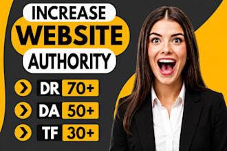 increase domain authority ahrefs DR moz da and tf with SEO backlinks