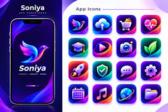 design modern and attractive app icon logo and splash screen