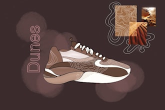 design custom footwear sketches with renders