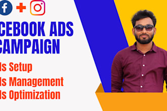 setup and manage facebook and instagram ads campaign, marketing, advertising