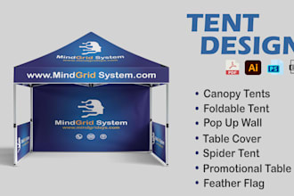 design eye catching tent design for your business or event