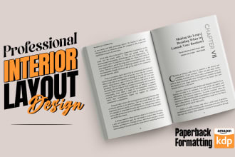 do interior book formatting and layout design for amazon KDP
