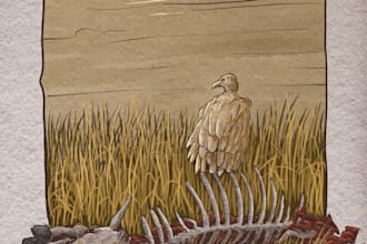 make colored illustrations with a scratched shading style