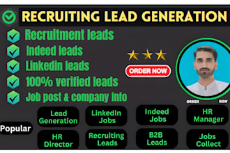 find recruitment leads from indeed linkedin, company info, email, HR details
