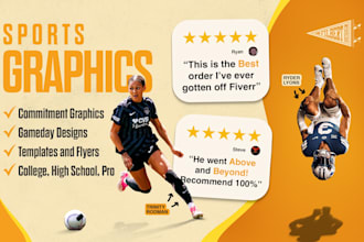 design sports graphics, commitments, templates, etc