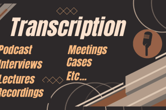 do audio and video transcription in urdu and english