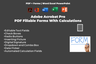 edit design and convert adobe acrobat pdf fillable form with calculation fields