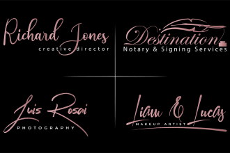 design signature, scripted, handwritten or autograph logo for you