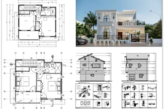 do house plan cad drawings mep 3d rendering