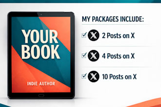 provide book, ebook promotion and marketing on on x, twitter