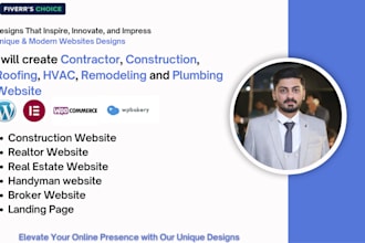 create contractor, construction, roofing, hvac, remodeling and plumbing website