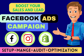 setup shopify facebook video ads and instagram ads campaign