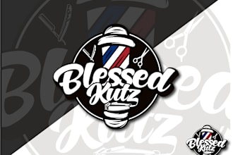 design creative retro vintage barber shop and saloon  barber logo