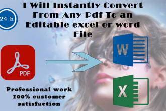 convert from any pdf to an editable excel or word file