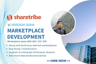 design and develop your professional website with sharetribe