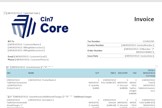 customize invoice template for cin7 core