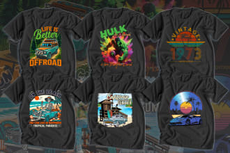 create a custom bulk vintage tshirt design for you within 24 hours
