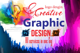 do graphic design  in adobe illustrator, photoshop expert
