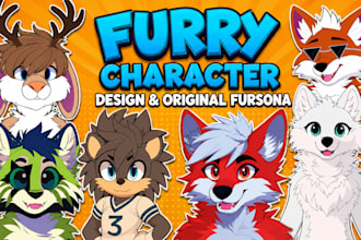 draw custom furry character design and original fursona oc