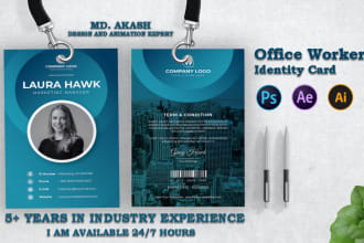 design id card, id badge, name card, press pass, lanyard