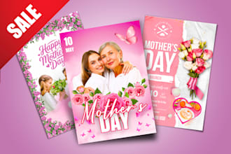 design mothers day flyer, greeting, card, social post, banner poster brunch menu