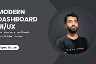 design clean and modern dashboard UI UX in figma