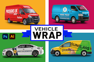 create vehicle wrap design, vehicle graphics, food truck and van wrap