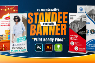 design modern roll up, standee, pull up or pop up banner