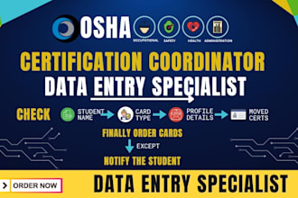 certification coordinator and data entry specialist