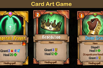 draw card game illustration, card game art