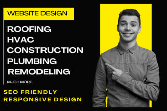 design roofing, plumbing, construction, hvac, remodeling, contractor website