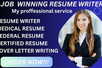 write standard medical resume, ats resume, doctor, cover letter, linkedin opt