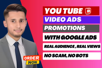 setup youtube ads for organic you,tube video promotion with google ads