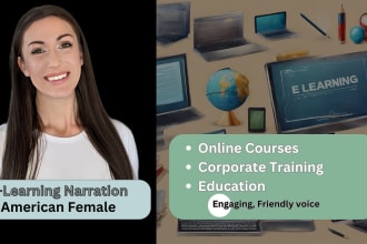 narrate your education or training course with an american female voice over