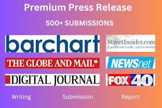 write and distribute a press release to leading media sites