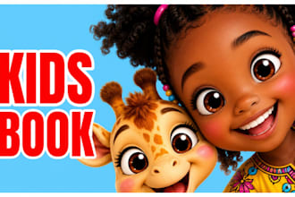 create cute children book illustrations and story book art