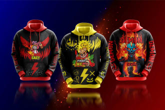 design any type of hoodie and tshirt with mockup for you