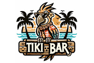 create awesome tiki bar mascot logo design for your company