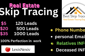 do real estate skip tracing and llc skip tracing in bulk